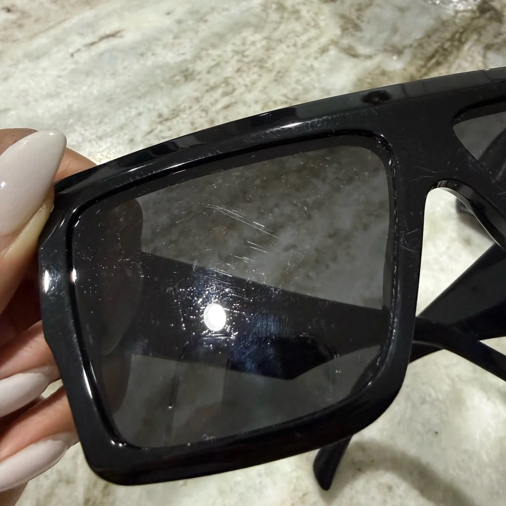 Celine Black Rectangular Sunglasses with Case - Picture 7 of 11